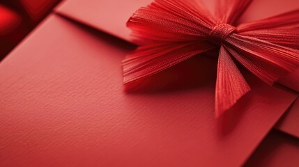 A beautiful gift wrapped in red paper with a bow