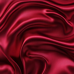 Claret Red silk satin fabric. Elegant abstract background. Liquid wave effect or silk with soft wavy folds.