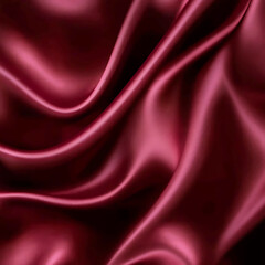 Claret Red silk satin fabric. Elegant abstract background. Liquid wave effect or silk with soft wavy folds.