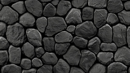 A textured background of dark stones arranged irregularly, creating a natural and rugged appearance.