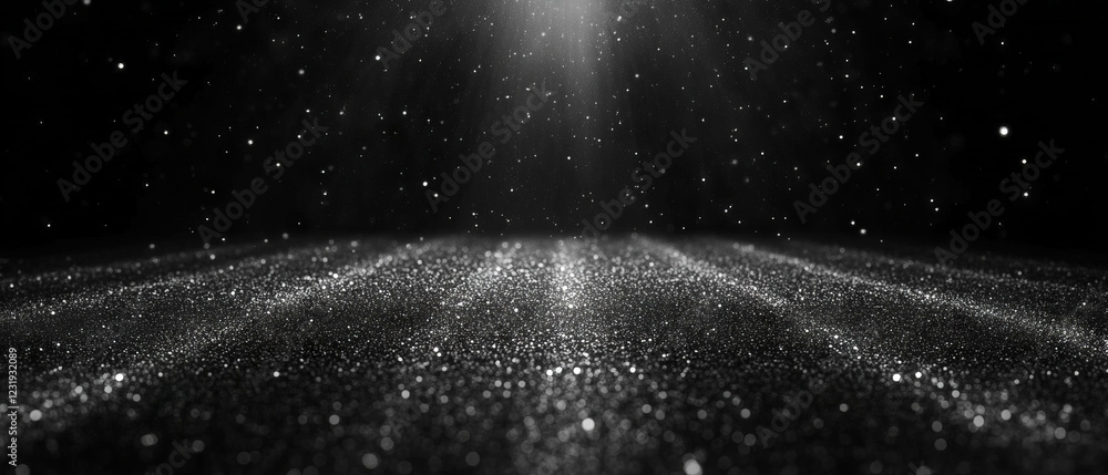 Poster visually enhanced light textures with clear area and detailed overlay on dark background