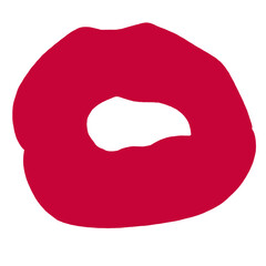 Red lips illustration isolated. Simple woman mouth with red lips. Abstract women lips.
