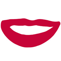 Red lips illustration isolated. Simple woman mouth with red lips. Abstract women lips.