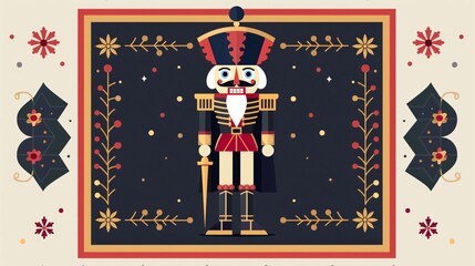 Nutcracker Toy Icon: Flat Vector Illustration for Seasonal Design Projects