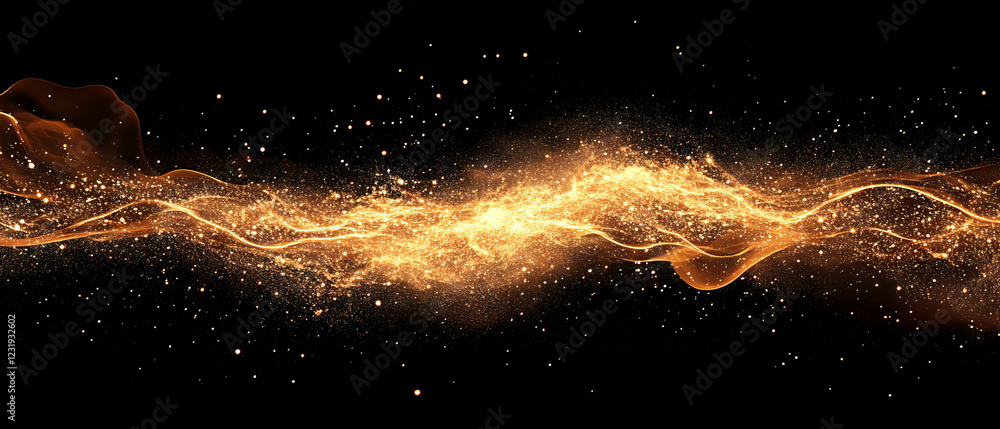 Poster visually enhanced spark energy texture with fire design on a black background