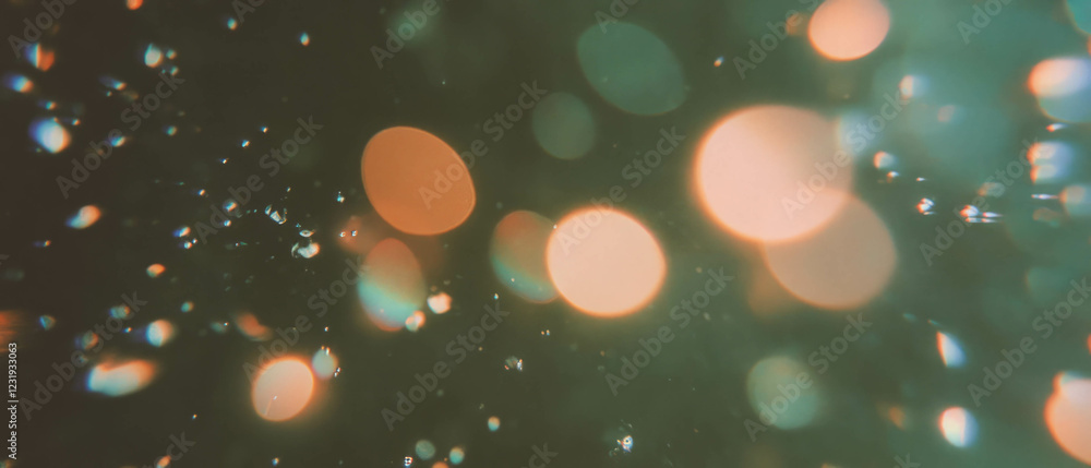 Poster water bubbles create a soft and gentle texture against a dark background