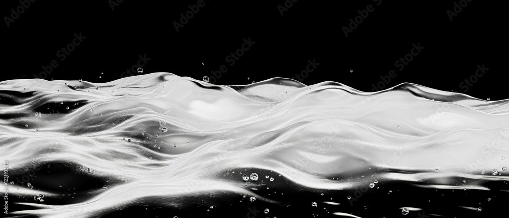 Aufkleber water bubbles in motion with flowing effect against a black background enhancing dynamic visuals