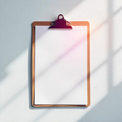 clipboard with blank paper