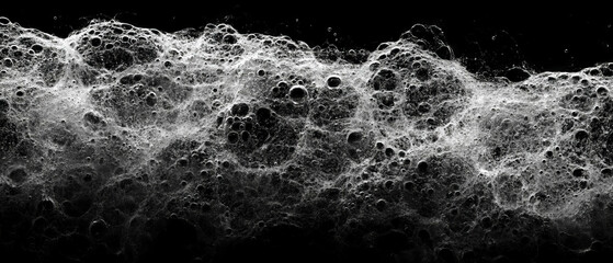 Overlay texture of water bubbles with sparkling effect against a black background