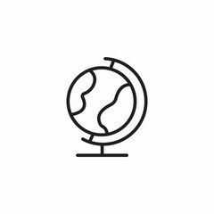 desk globe map icon sign vector