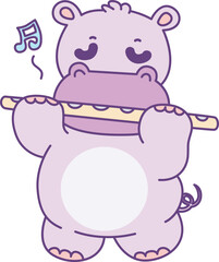 Cute hippo vector icon. Funny baby hippo animal series stock illustration. life of fluffy hippo designs.