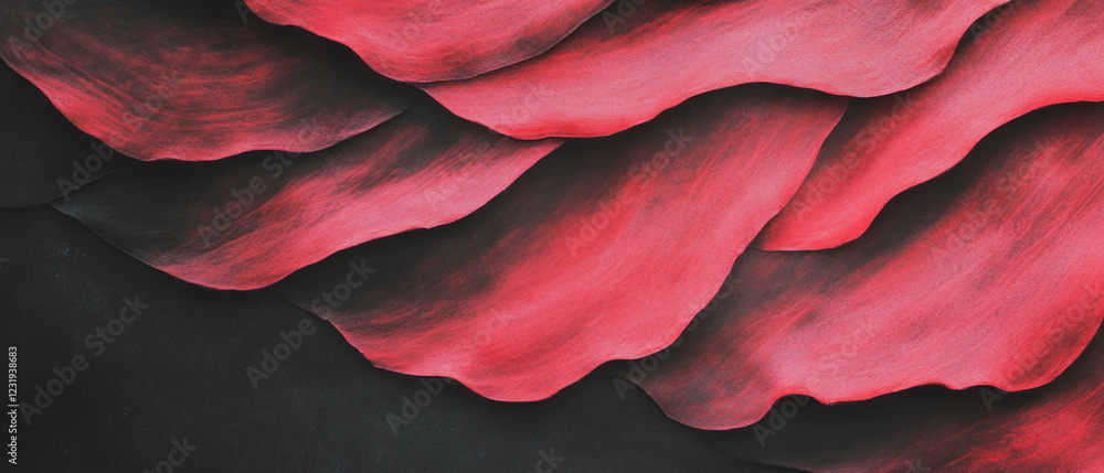Poster elegant flowing texture with wavy petal edges over a dark background for creative expressions