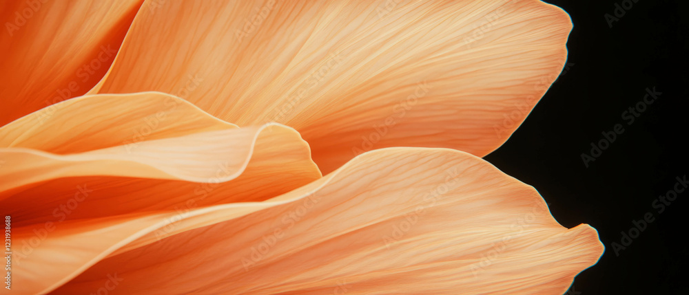 Poster wavy petal edges create a textured overlay for creative messages on a black background