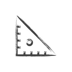 筆書き学校道具関連の単品アイコン　三角定規