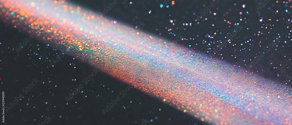 Aufkleber overlay texture showcasing window light with a rainbow effect on a black background