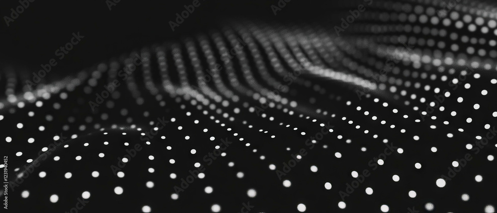Poster beautiful dot texture pattern on a soft black background with gentle blur and subtle elegance