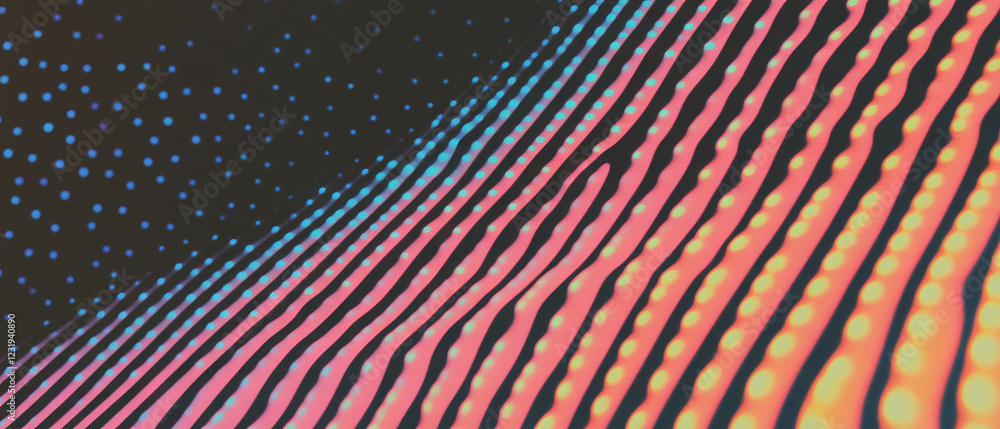 Poster exploring the three-dimensional appearance of dot textures with shadow effects