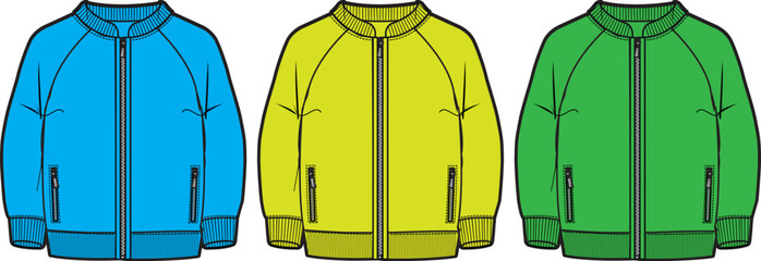 Stylish Bomber Jacket Designs in Blue, Yellow, and Green