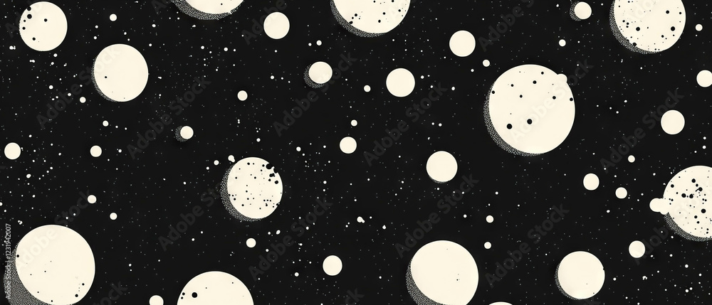 Poster monochrome dot texture pattern with classic design on black background