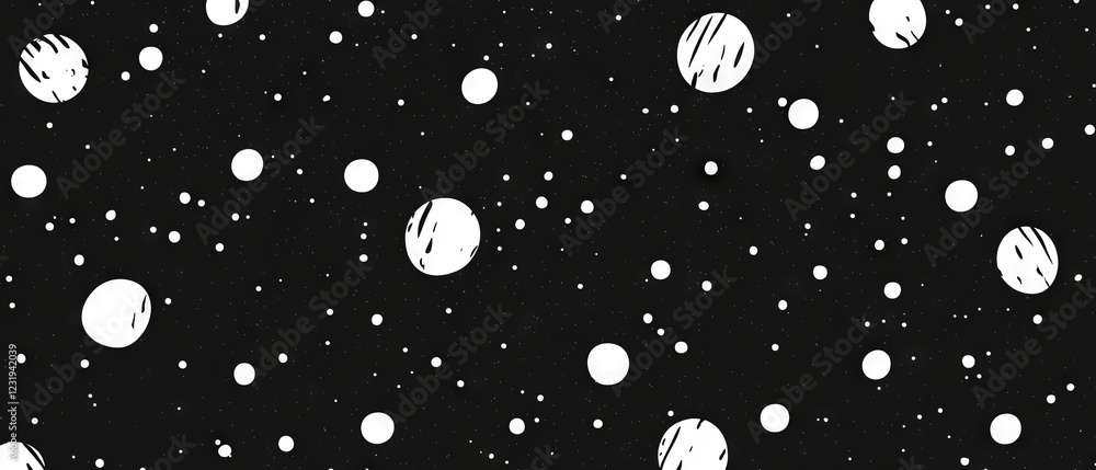 Aufkleber modern dot pattern texture on a classic black background with monochrome design elements