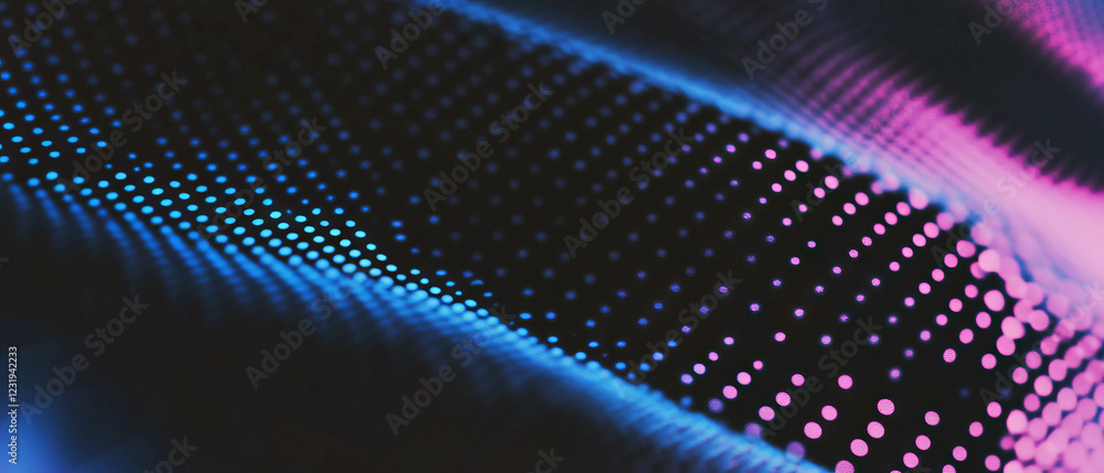 Aufkleber dot texture pattern with pixelated effect on a black background creates a retro gaming feel