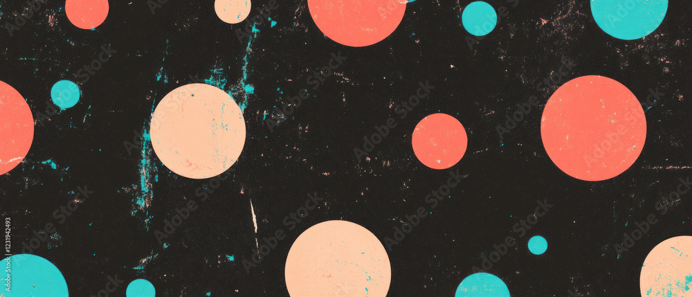 Poster dynamic dot pattern texture on a black background for striking visual appeal