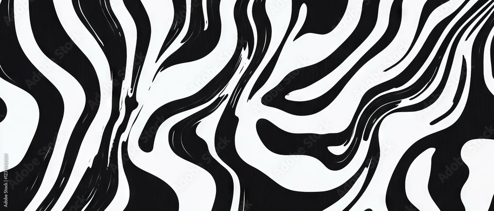 Poster curved line texture creation on a black background featuring organic wave patterns
