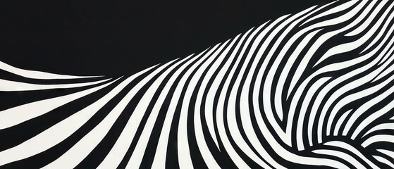 Line texture pattern with diverging white lines on a black background creating depth