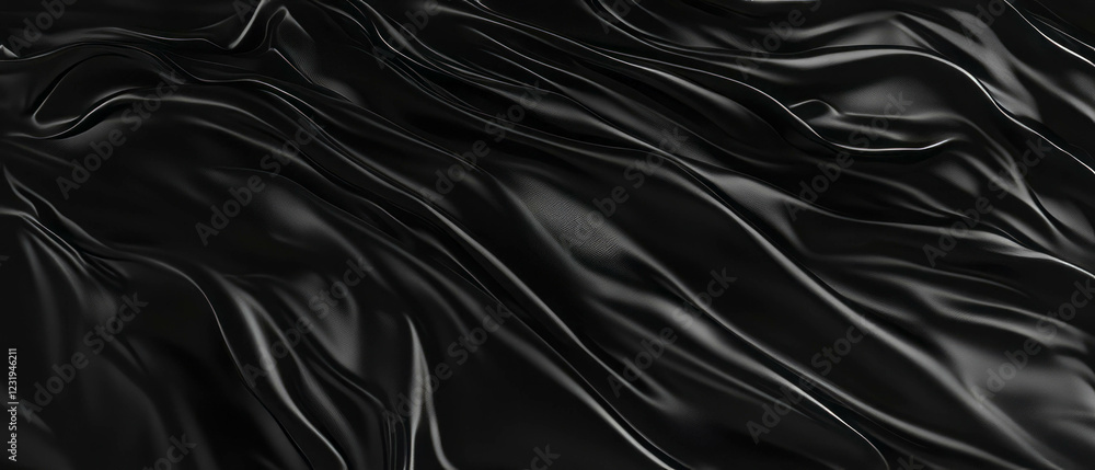 Leinwandbilder wavy lines and smooth curves create flowing patterns on a black background for artistic expression