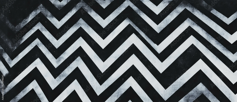 Poster dynamic zig-zag line texture pattern on a black background creating visual interest