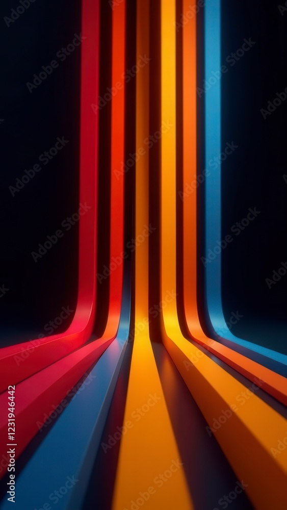 Poster colorful stripes creating a dynamic and modern background design