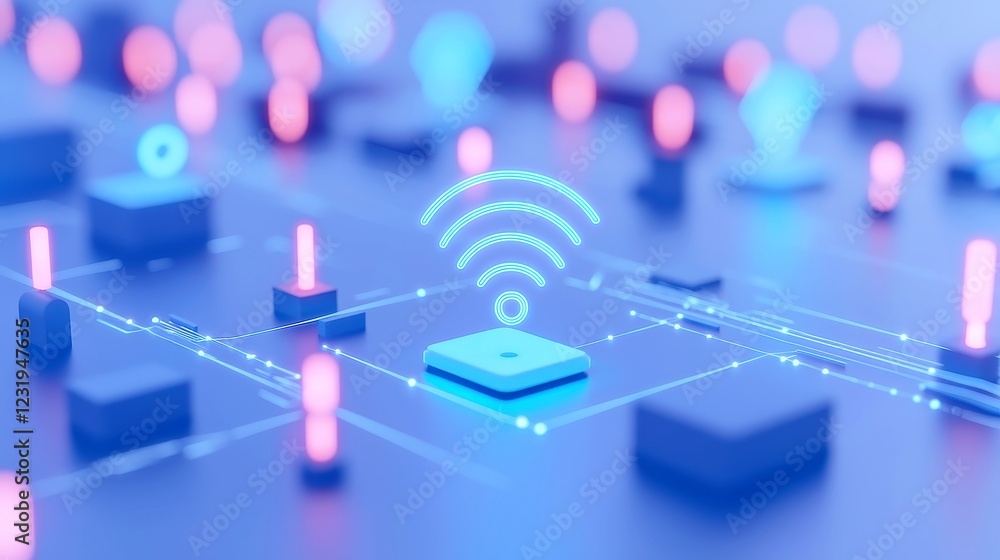 Poster smart city connectivity framework, showcasing iot-driven infrastructure, seamless communication netw
