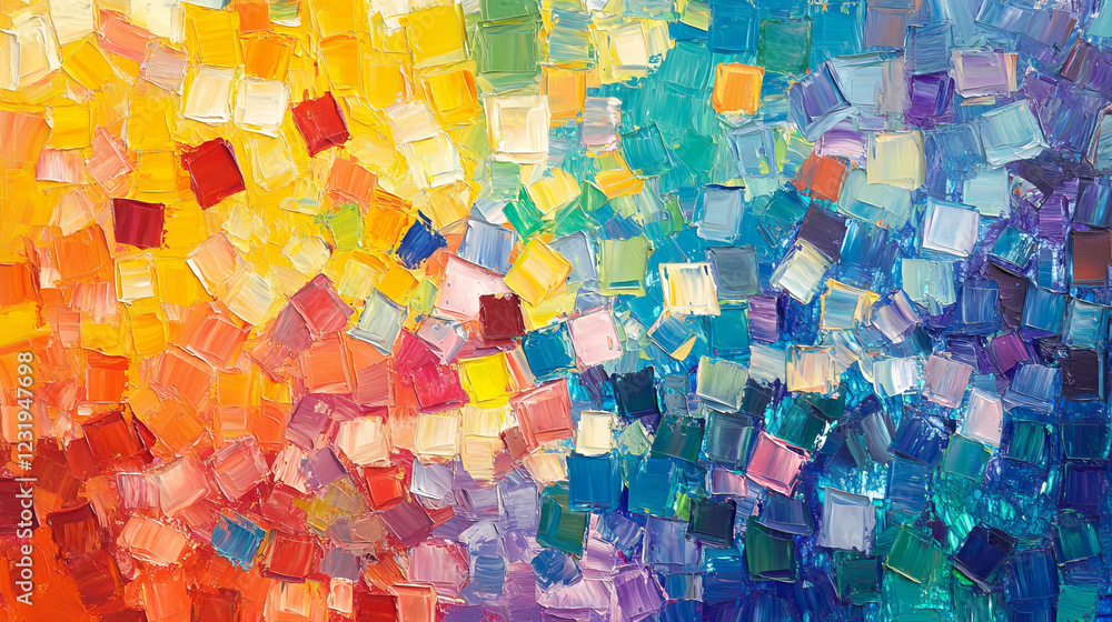 Poster Abstract vector background with color rainbow squares
