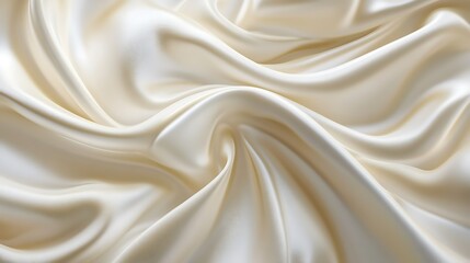 Obraz premium Creamy satin fabric texture, elegant folds, soft light, background design