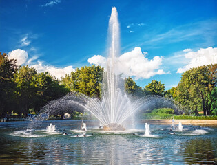 Fototapeta premium Generated image 噴水のある公園