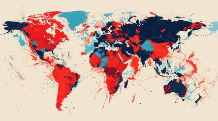 Fototapeta premium Global VPN Usage Trends, an analysis of the prevalence of encrypted internet access across various countries, highlighting user demographics and patterns of usage.