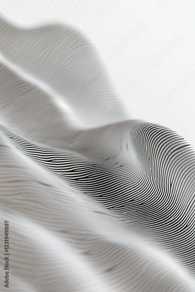 Poster soft black lines swirl and grid in delicate patterns on a bright white surface, inviting creative th