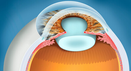 The lens is a transparent, biconvex structure of the eye that focuses light on the retina, allowing clear vision. Its elasticity facilitates focusing at different distances.