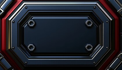 Obraz premium Abstract Metallic Panel Design With Red Accents