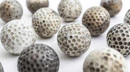 used golf ball on white background