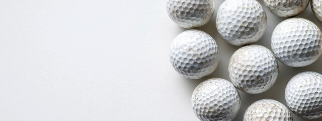 used golf ball on white background