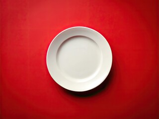 Vibrant red backdrop showcases minimalist food styling; a simple, striking still life.