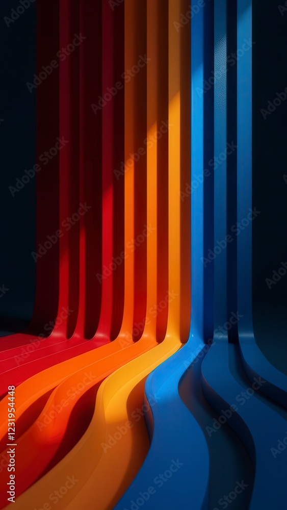 Poster colorful flowing lines creating a vibrant abstract composition