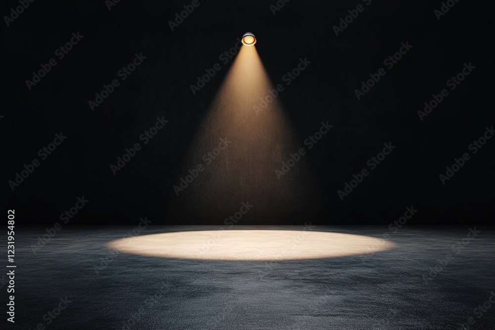 Poster warm light shines from above, casting a soft glow on a smooth surface. the stark contrast against a 