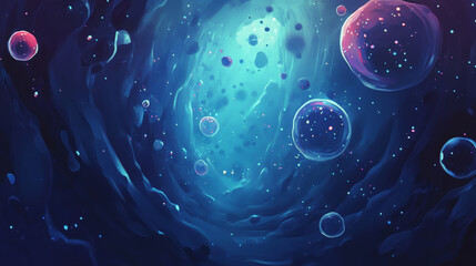 Abstract background. luminous swirling. Elegant glowing circle. Sparking particle. Space tunnel. Glossy jellyfish. Colorful ellipse. Glint sphere