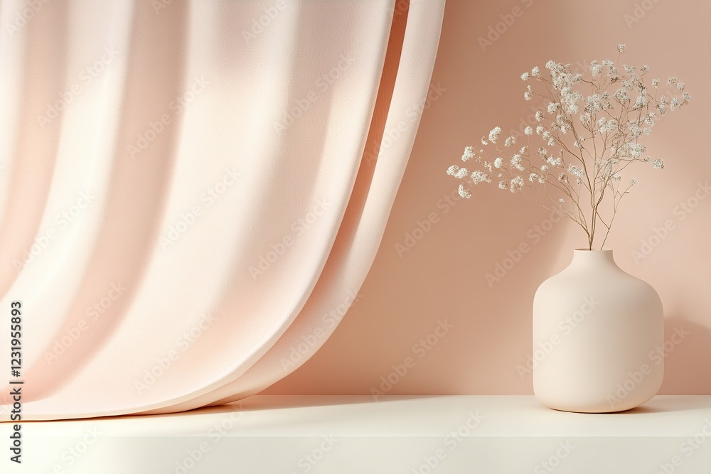 Poster a calming gradient background transitions from cream to soft peach, enhancing the minimalist design.