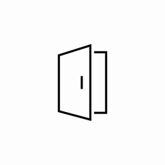 halfway open door icon sign vector