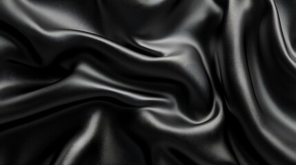 Fototapeta premium Draped black silk fabric texture background