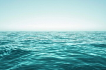 Fototapeta premium Serene Teal Ocean Waves Under a Calm Sky