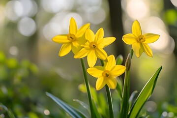Fototapeta premium yellow daffodils in spring , Generative AI 